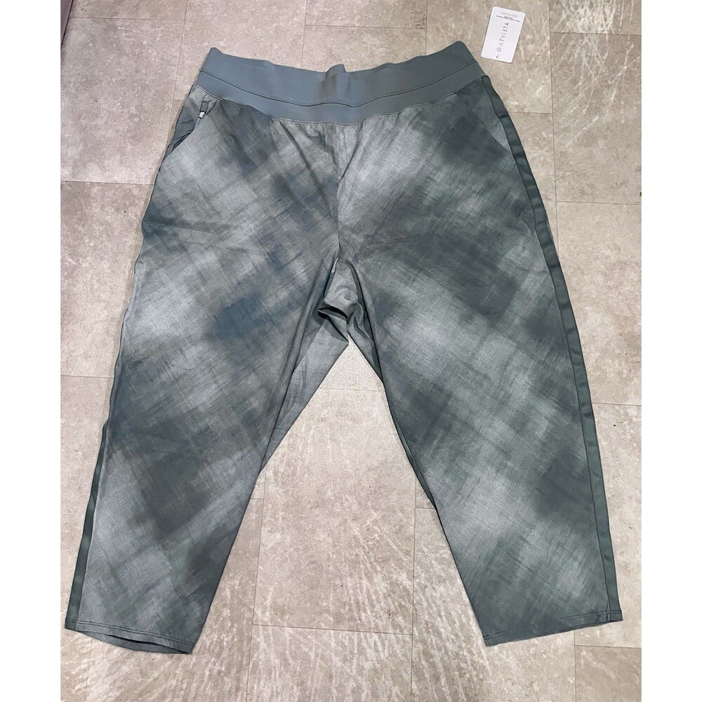 NWT Athleta Nolita Slim Tapered Printed Crop Pant Womens 22 Featherweight Green